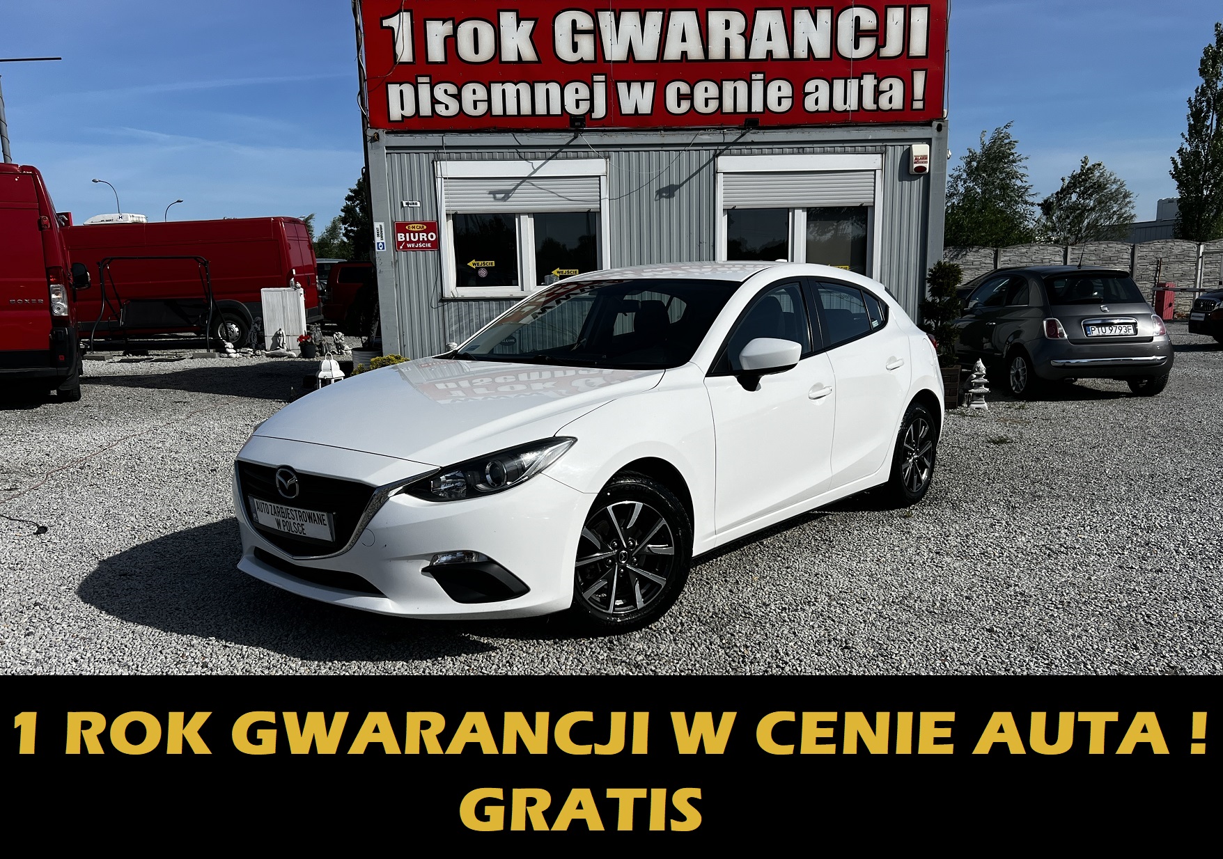 MAZDA 3 1 ROK GWARANCJI W CENIE AUTA, Zamiana, Benzyna, Salon PL, Alu, śliczna